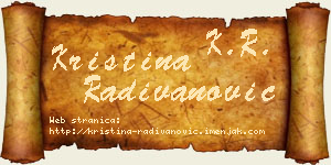 Kristina Radivanović vizit kartica